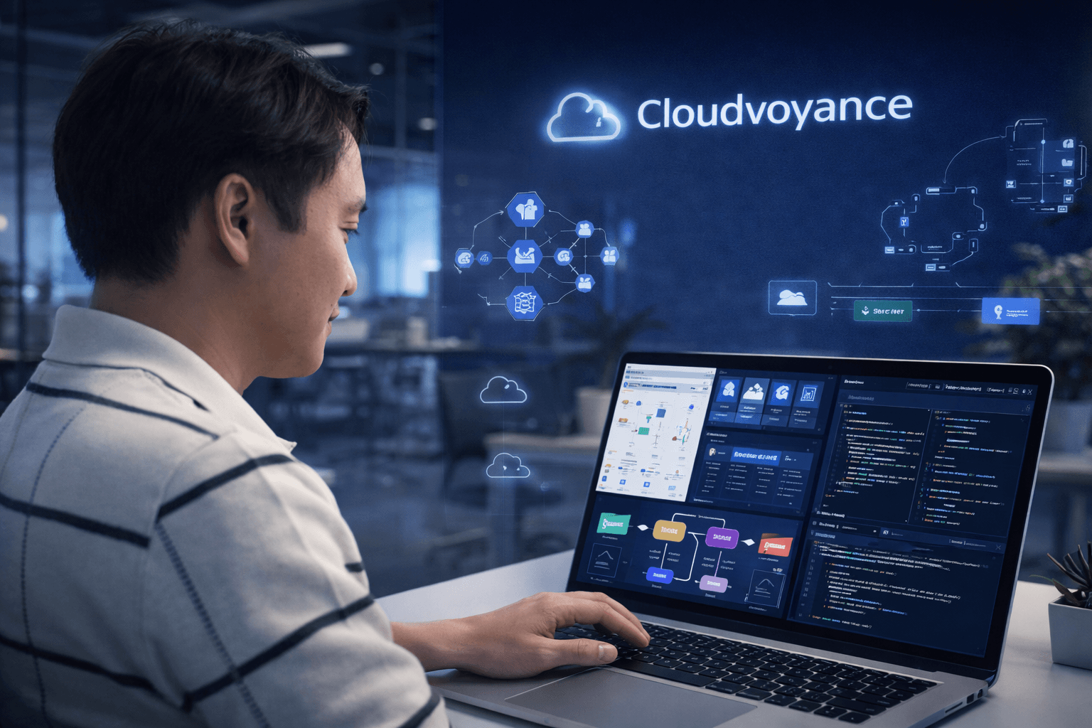 Cloudvoyance team at work — building the future of Cloud and AI